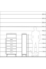 Arges Dolap Tek Raflı 6 Çekmeceli 60x30x134 Çam-Aytaşı