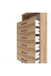 Arges Dolap Tek Raflı 6 Çekmeceli 60x30x134 Çam-Çam