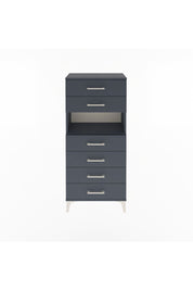 Arges Dolap Tek Raflı 6 Çekmeceli 60x30x134 Antrasit-Antrasit