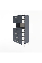 Arges Dolap Tek Raflı 6 Çekmeceli 60x30x134 Antrasit-Antrasit