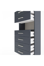 Arges Dolap Tek Raflı 6 Çekmeceli 60x30x134 Antrasit-Antrasit