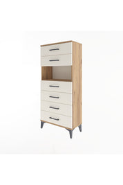 Arges Dolap Tek Raflı 6 Çekmeceli 60x30x134 Çam-Aytaşı