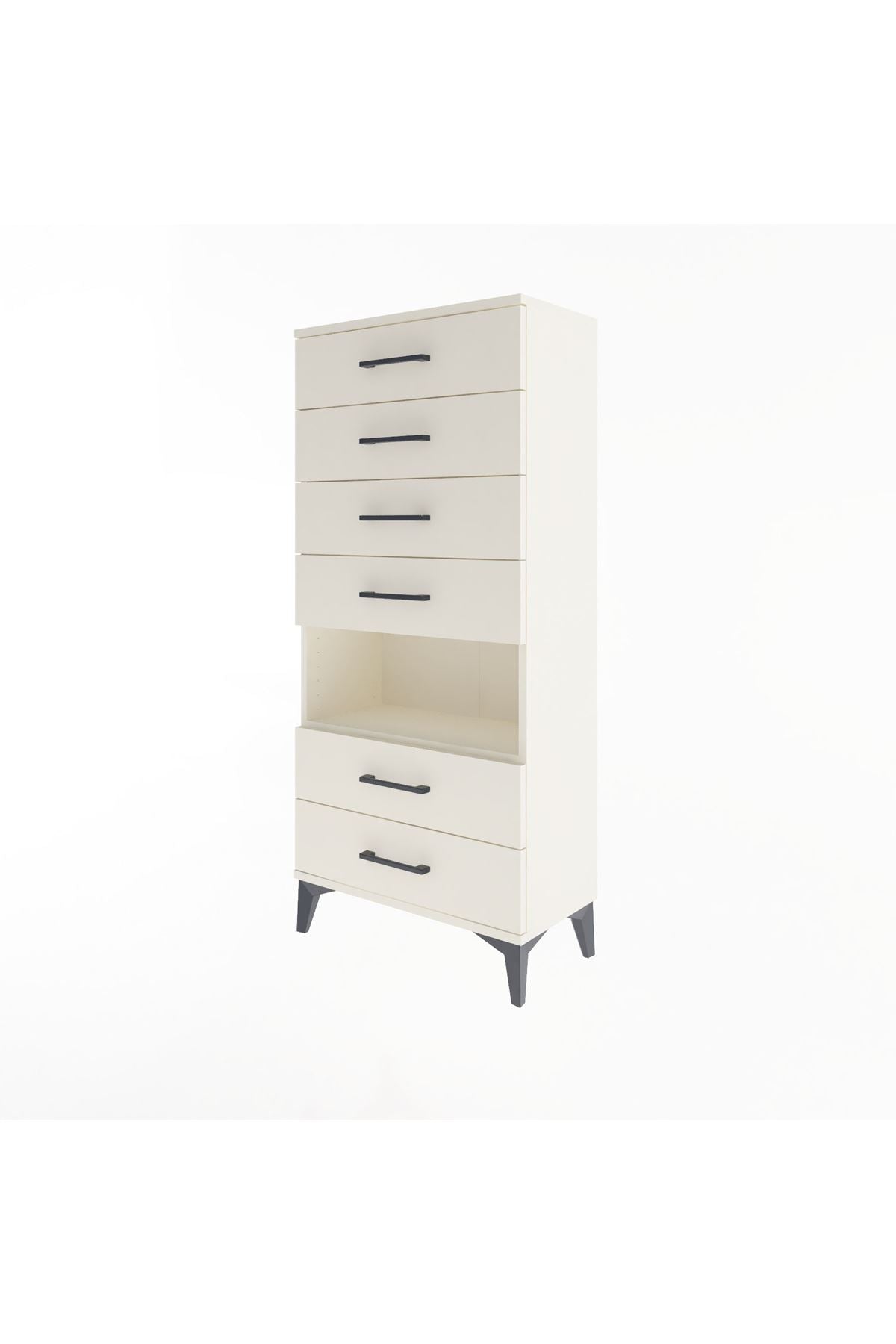 Arges Dolap Tek Raflı 6 Çekmeceli 60x30x134 Aytaşı-Aytaşı