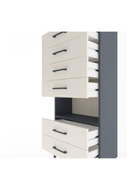 Arges Dolap Tek Raflı 6 Çekmeceli 60x30x134 Antrasit-Aytaşı