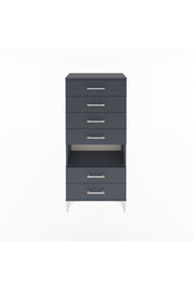 Arges Dolap Tek Raflı 6 Çekmeceli 60x30x134 Antrasit-Antrasit