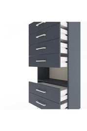 Arges Dolap Tek Raflı 6 Çekmeceli 60x30x134 Antrasit-Antrasit