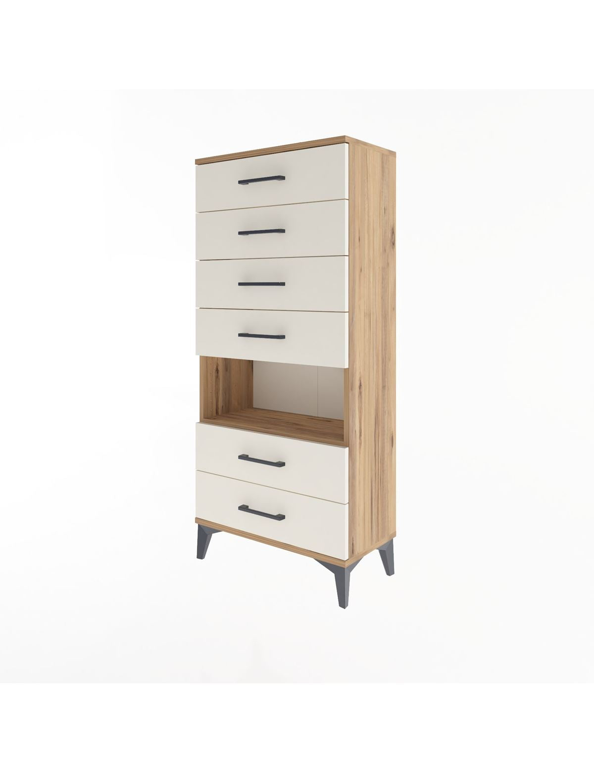 Arges Dolap Tek Raflı 6 Çekmeceli 60x30x134 - S17M065V7A