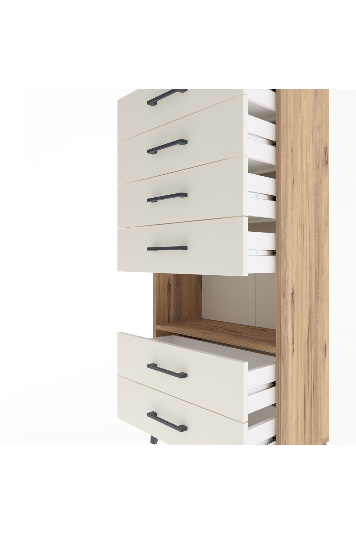 Arges Dolap Tek Raflı 6 Çekmeceli 60x30x134 Çam-Aytaşı