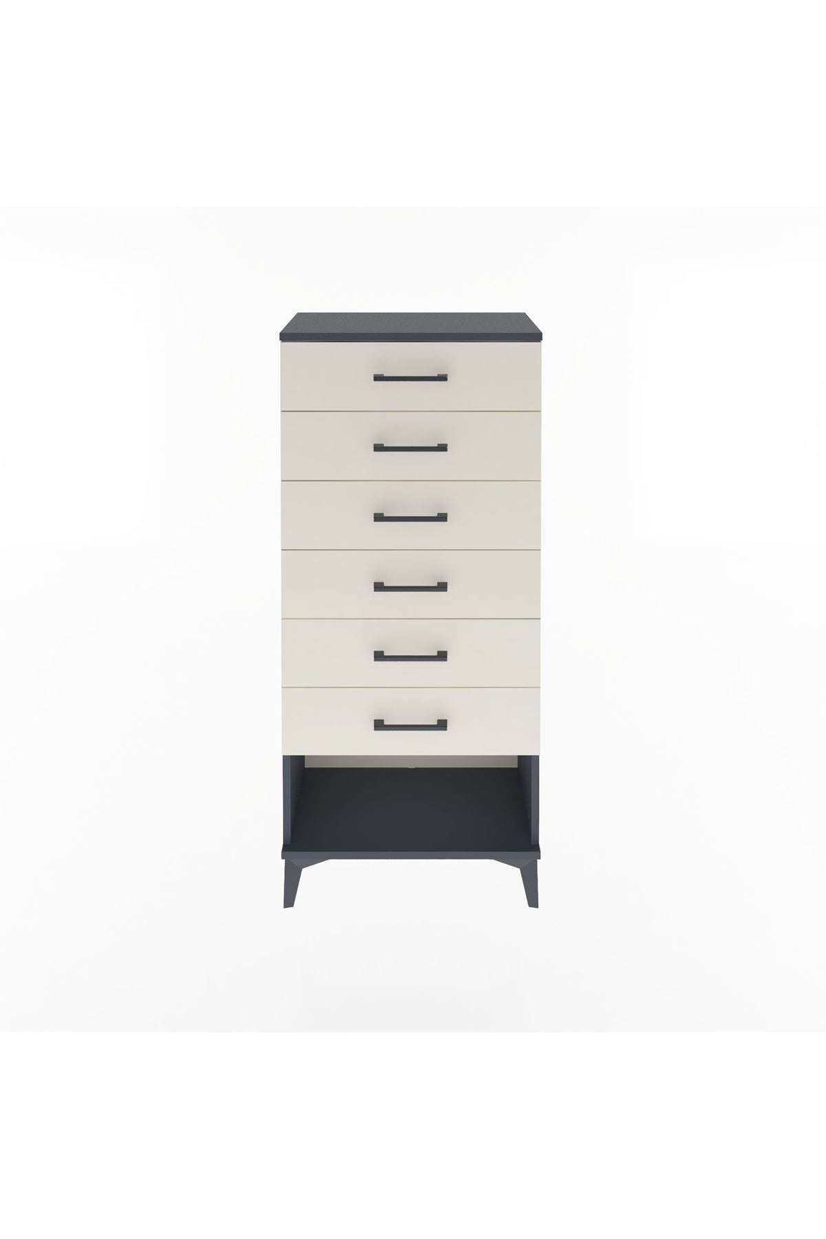 Arges Dolap 6 Çekmeceli 60x30x134 Antrasit-Aytaşı