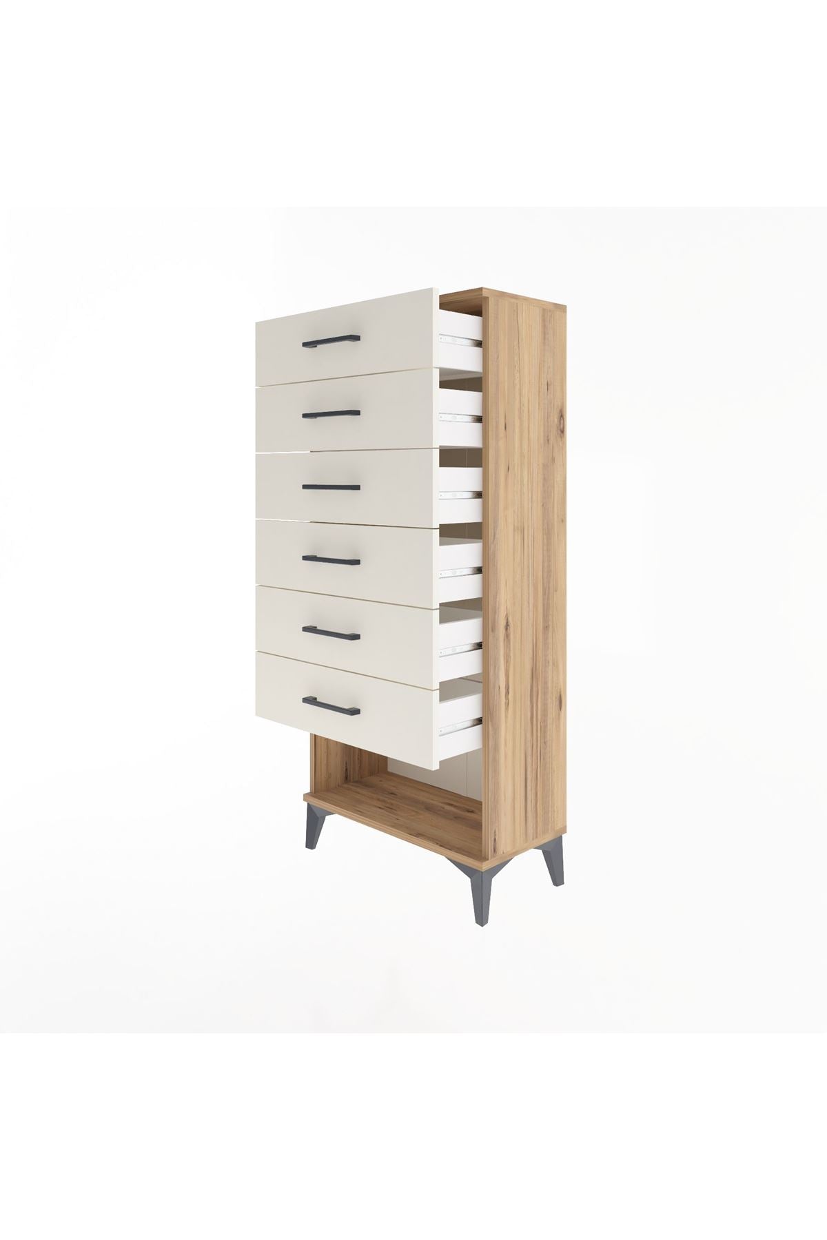 Arges Dolap 6 Çekmeceli 60x30x134 Çam-Aytaşı