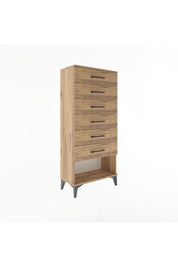 Arges Dolap 6 Çekmeceli 60x30x134 Çam-Çam