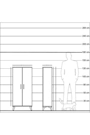 Arges Dolap 2 Raflı 2 Kapaklı 60x30x134 Aytaşı-Antrasit