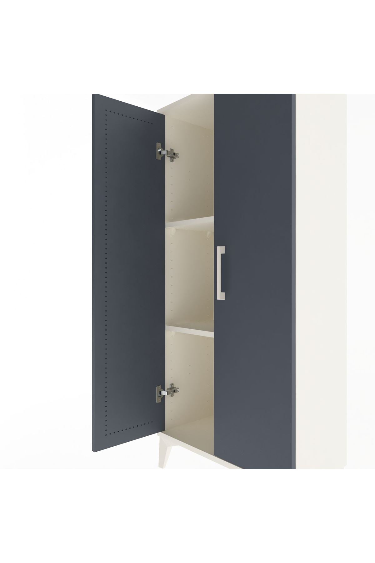 Arges Dolap 2 Raflı 2 Kapaklı 60x30x134 Aytaşı-Antrasit