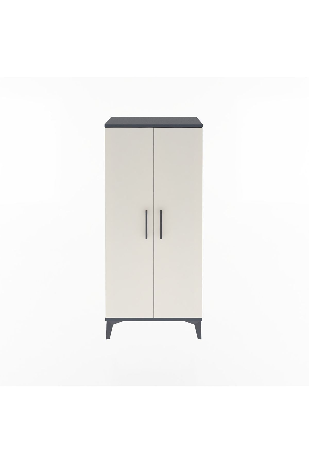 Arges Dolap 2 Raflı 2 Kapaklı 60x30x134 Antrasit-Aytaşı
