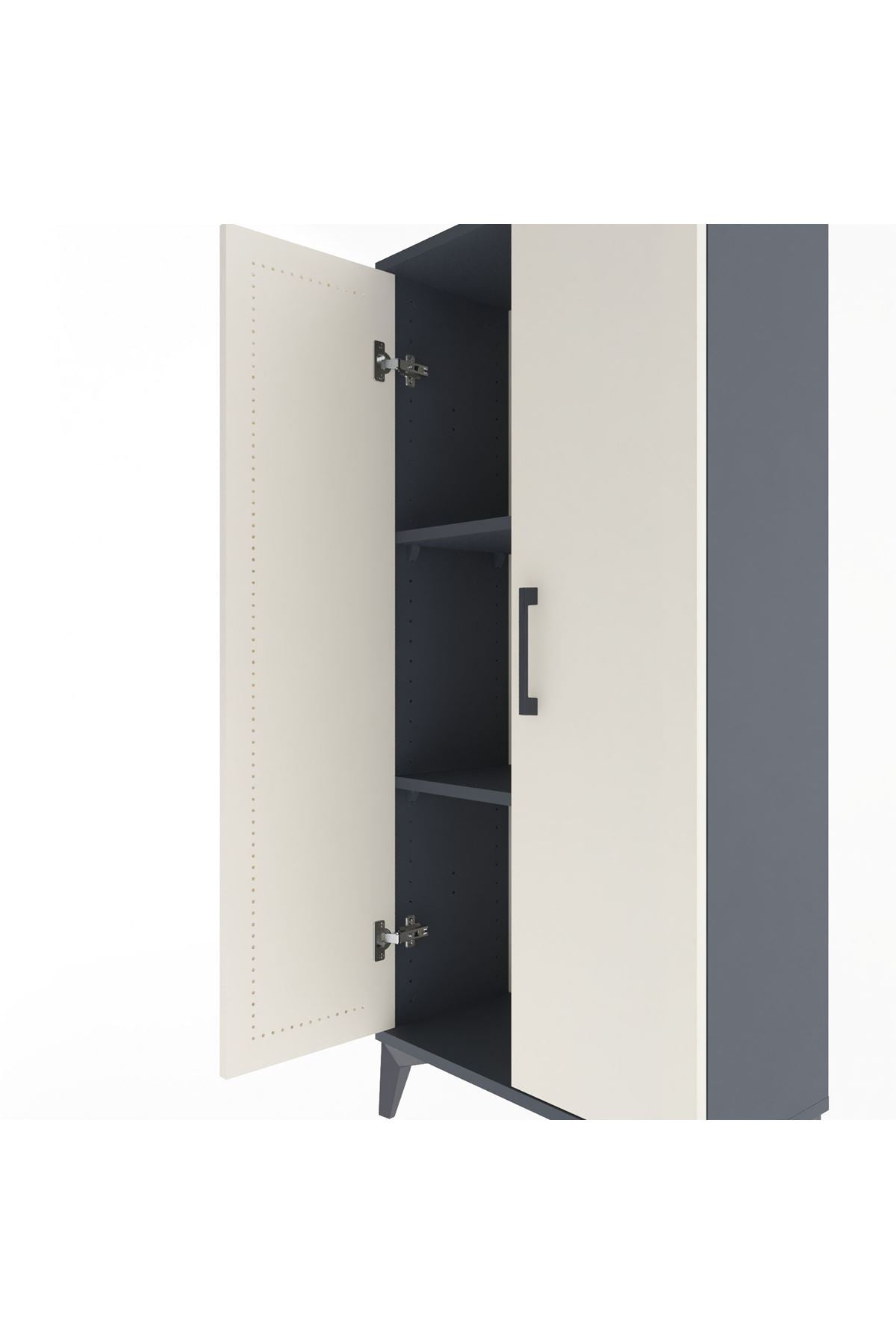 Arges Dolap 2 Raflı 2 Kapaklı 60x30x134 Antrasit-Aytaşı