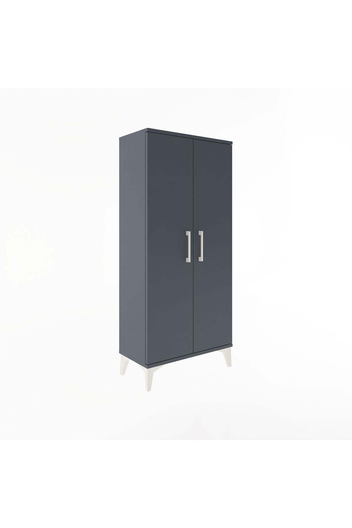 Arges Dolap 2 Raflı 2 Kapaklı 60x30x134 Antrasit-Antrasit