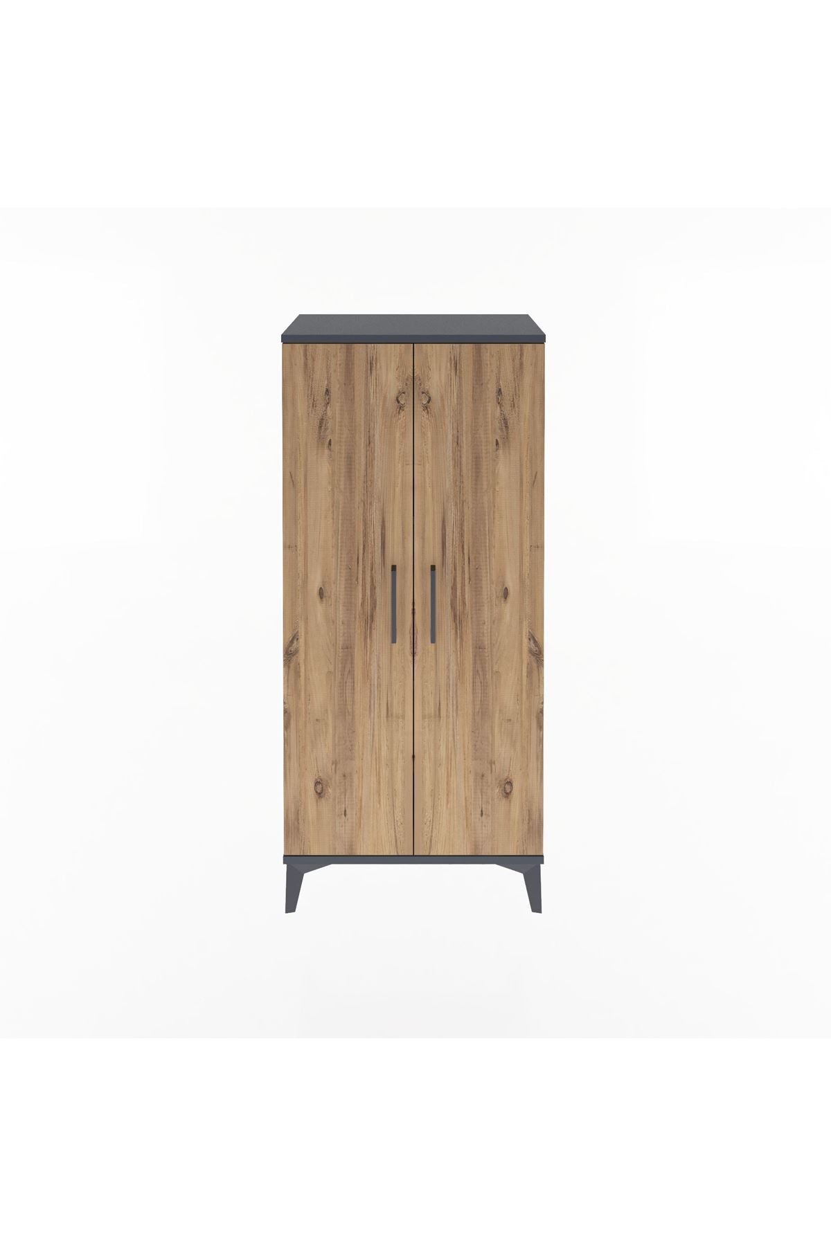Arges Dolap 2 Raflı 2 Kapaklı 60x30x134 Antrasit-Çam