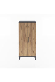 Arges Dolap 2 Raflı 2 Kapaklı 60x30x134 Antrasit-Çam
