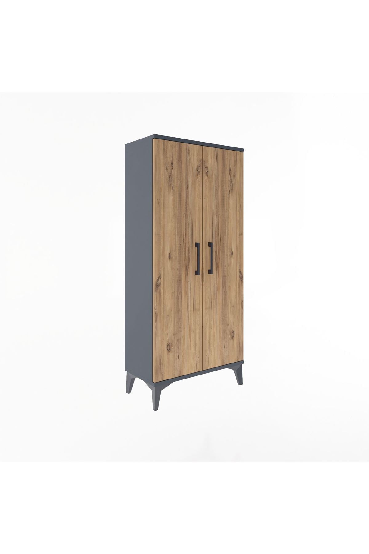 Arges Dolap 2 Raflı 2 Kapaklı 60x30x134 Antrasit-Çam