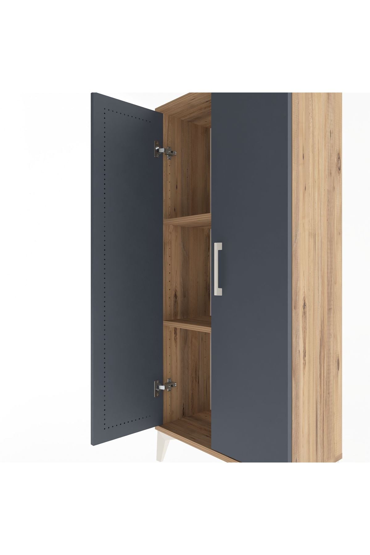 Arges Dolap 2 Raflı 2 Kapaklı 60x30x134 Çam-Antrasit