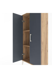 Arges Dolap 2 Raflı 2 Kapaklı 60x30x134 Çam-Antrasit