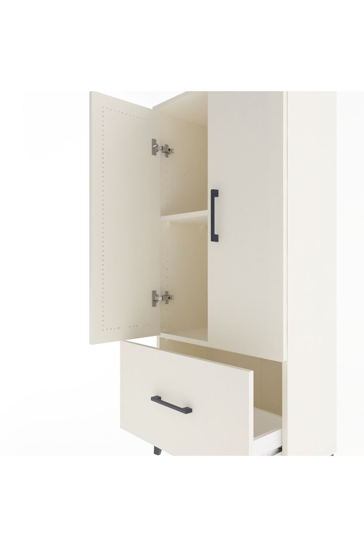 Arges Dolap 2 Raflı Tek Çekmeceli 2 Kapaklı 60x30x134 Aytaşı-Aytaşı