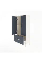Arges Dolap 2 Raflı Tek Çekmeceli 2 Kapaklı 60x30x134 Aytaşı-Antrasit
