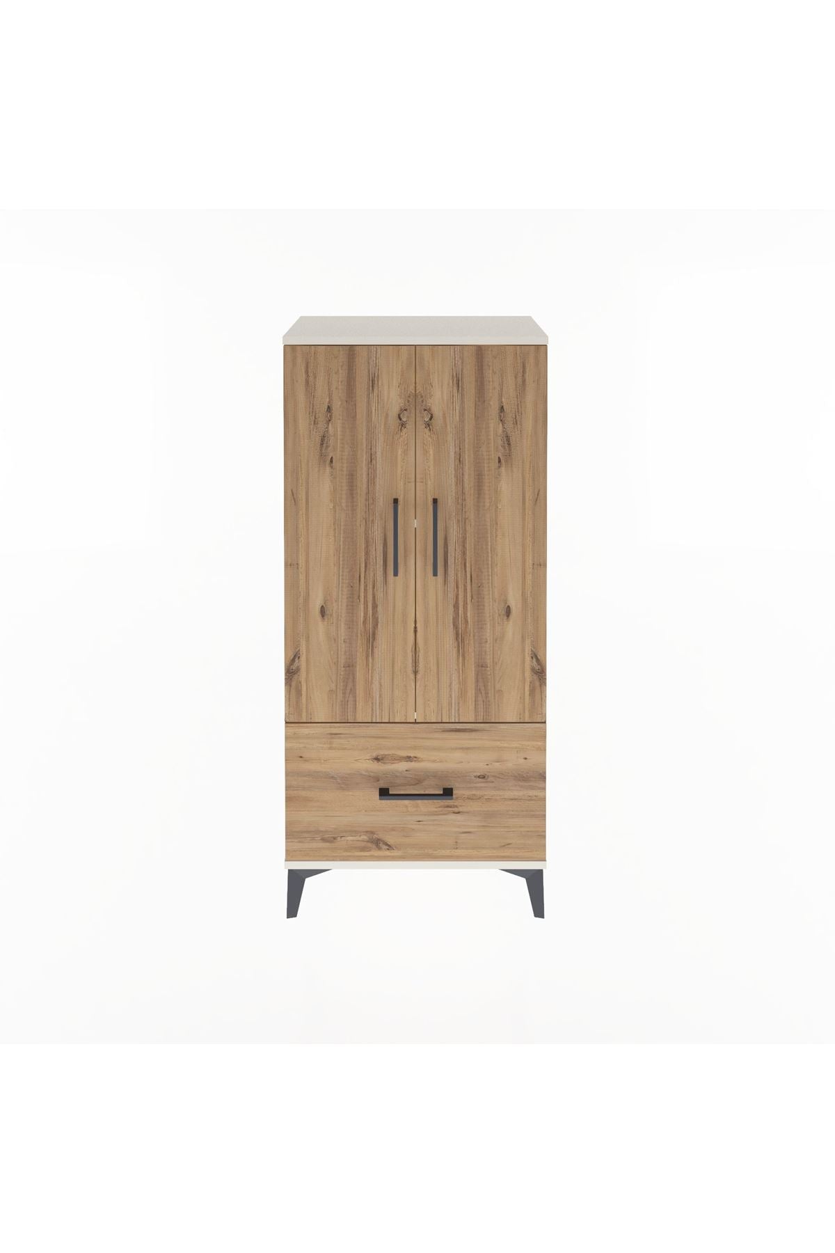 Arges Dolap 2 Raflı Tek Çekmeceli 2 Kapaklı 60x30x134 Aytaşı-Çam