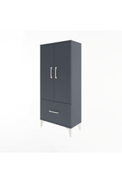 Arges Dolap 2 Raflı Tek Çekmeceli 2 Kapaklı 60x30x134 Antrasit-Antrasit