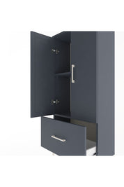 Arges Dolap 2 Raflı Tek Çekmeceli 2 Kapaklı 60x30x134 Antrasit-Antrasit