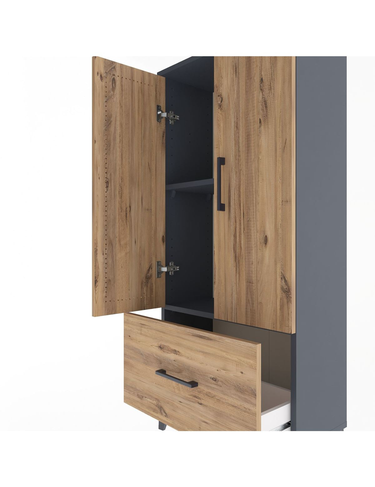 Arges Dolap 2 Raflı Tek Çekmeceli 2 Kapaklı 60x30x134 - S17M068V6A