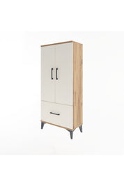 Arges Dolap 2 Raflı Tek Çekmeceli 2 Kapaklı 60x30x134 Çam-Aytaşı