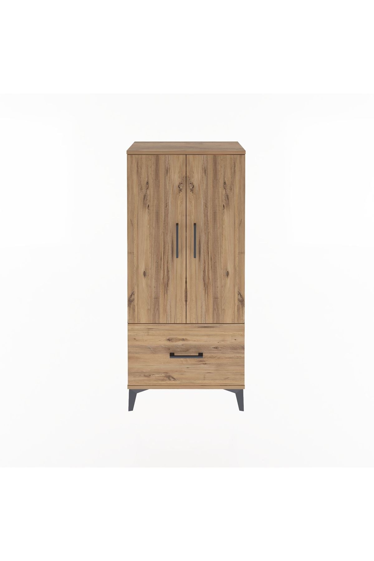 Arges Dolap 2 Raflı Tek Çekmeceli 2 Kapaklı 60x30x134 Çam-Çam