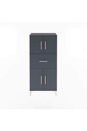 Arges Dolap Tek Raflı Tek Çekmeceli 4 Kapaklı 60x30x134 Antrasit-Antrasit