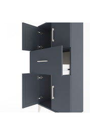 Arges Dolap Tek Raflı Tek Çekmeceli 4 Kapaklı 60x30x134 Antrasit-Antrasit