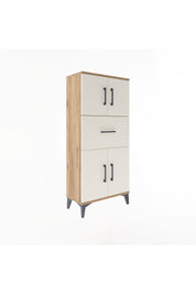Arges Dolap Tek Raflı Tek Çekmeceli 4 Kapaklı 60x30x134 Çam-Aytaşı