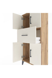 Arges Dolap Tek Raflı Tek Çekmeceli 4 Kapaklı 60x30x134 Çam-Aytaşı