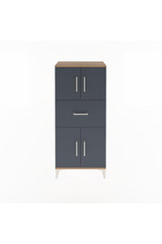 Arges Dolap Tek Raflı Tek Çekmeceli 4 Kapaklı 60x30x134 Çam-Antrasit