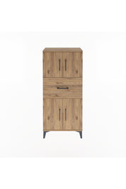 Arges Dolap Tek Raflı Tek Çekmeceli 4 Kapaklı 60x30x134 Çam-Çam