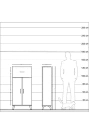 Arges Dolap 2 Raflı Tek Çekmeceli 2 Kapaklı 60x30x134 Aytaşı-Antrasit