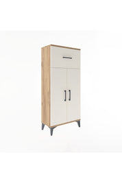 Arges Dolap 2 Raflı Tek Çekmeceli 2 Kapaklı 60x30x134 Çam-Aytaşı