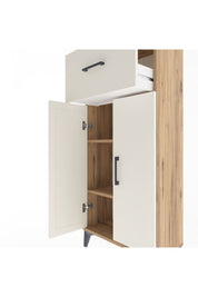 Arges Dolap 2 Raflı Tek Çekmeceli 2 Kapaklı 60x30x134 Çam-Aytaşı