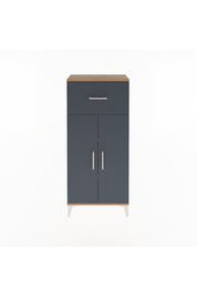 Arges Dolap 2 Raflı Tek Çekmeceli 2 Kapaklı 60x30x134 Çam-Antrasit
