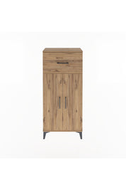 Arges Dolap 2 Raflı Tek Çekmeceli 2 Kapaklı 60x30x134 Çam-Çam