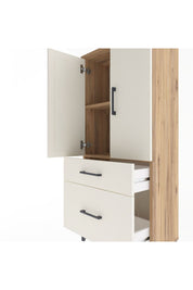 Arges Dolap 2 Raflı 2 Çekmeceli 2 Kapaklı 60x30x134 Çam-Aytaşı