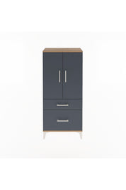 Arges Dolap 2 Raflı 2 Çekmeceli 2 Kapaklı 60x30x134 Çam-Antrasit