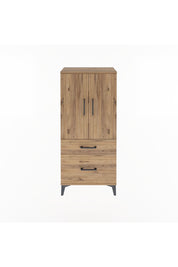 Arges Dolap 2 Raflı 2 Çekmeceli 2 Kapaklı 60x30x134 Çam-Çam