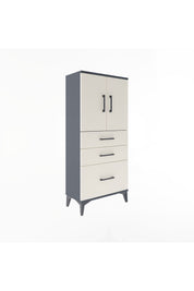 Arges Dolap 2 Raflı 3 Çekmeceli 2 Kapaklı 60x30x134 Antrasit-Aytaşı