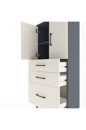 Arges Dolap 2 Raflı 3 Çekmeceli 2 Kapaklı 60x30x134 Antrasit-Aytaşı