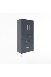 Arges Dolap 2 Raflı 3 Çekmeceli 2 Kapaklı 60x30x134 Antrasit-Antrasit